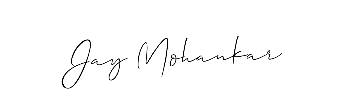 Allison_Script is a professional signature style that is perfect for those who want to add a touch of class to their signature. It is also a great choice for those who want to make their signature more unique. Get Jay Mohankar name to fancy signature for free. Jay Mohankar signature style 2 images and pictures png