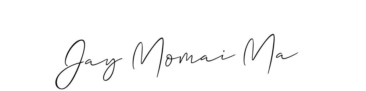 if you are searching for the best signature style for your name Jay Momai Ma. so please give up your signature search. here we have designed multiple signature styles  using Allison_Script. Jay Momai Ma signature style 2 images and pictures png