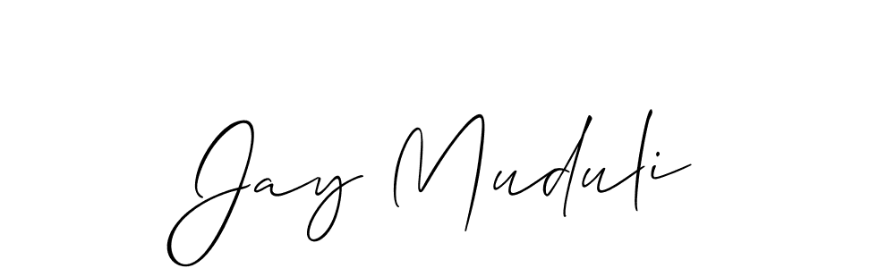 Also You can easily find your signature by using the search form. We will create Jay Muduli name handwritten signature images for you free of cost using Allison_Script sign style. Jay Muduli signature style 2 images and pictures png
