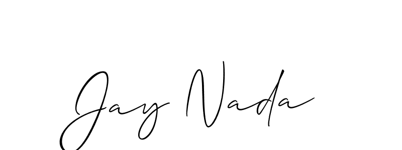 if you are searching for the best signature style for your name Jay Nada. so please give up your signature search. here we have designed multiple signature styles  using Allison_Script. Jay Nada signature style 2 images and pictures png