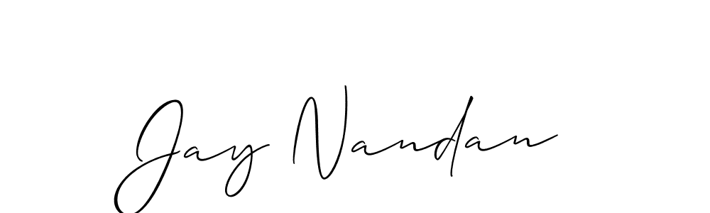 Design your own signature with our free online signature maker. With this signature software, you can create a handwritten (Allison_Script) signature for name Jay Nandan. Jay Nandan signature style 2 images and pictures png