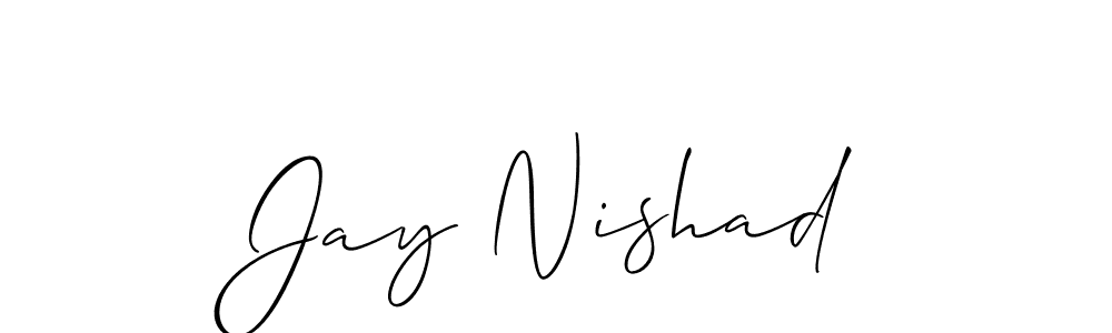 Allison_Script is a professional signature style that is perfect for those who want to add a touch of class to their signature. It is also a great choice for those who want to make their signature more unique. Get Jay Nishad name to fancy signature for free. Jay Nishad signature style 2 images and pictures png