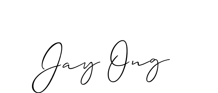 The best way (Allison_Script) to make a short signature is to pick only two or three words in your name. The name Jay Ong include a total of six letters. For converting this name. Jay Ong signature style 2 images and pictures png