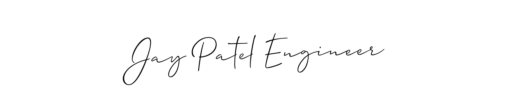 Also You can easily find your signature by using the search form. We will create Jay Patel Engineer name handwritten signature images for you free of cost using Allison_Script sign style. Jay Patel Engineer signature style 2 images and pictures png