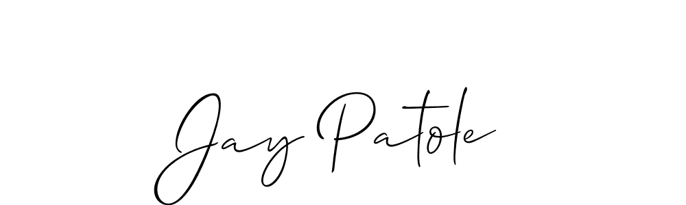 It looks lik you need a new signature style for name Jay Patole. Design unique handwritten (Allison_Script) signature with our free signature maker in just a few clicks. Jay Patole signature style 2 images and pictures png