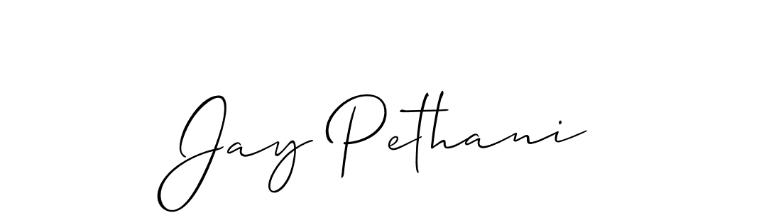 if you are searching for the best signature style for your name Jay Pethani. so please give up your signature search. here we have designed multiple signature styles  using Allison_Script. Jay Pethani signature style 2 images and pictures png