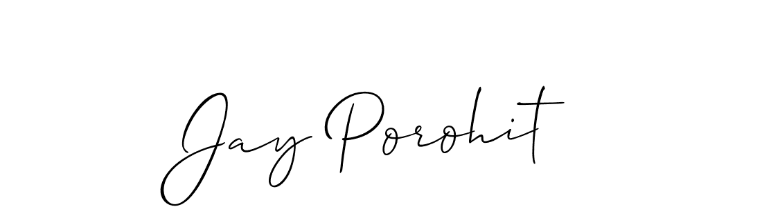 Design your own signature with our free online signature maker. With this signature software, you can create a handwritten (Allison_Script) signature for name Jay Porohit. Jay Porohit signature style 2 images and pictures png