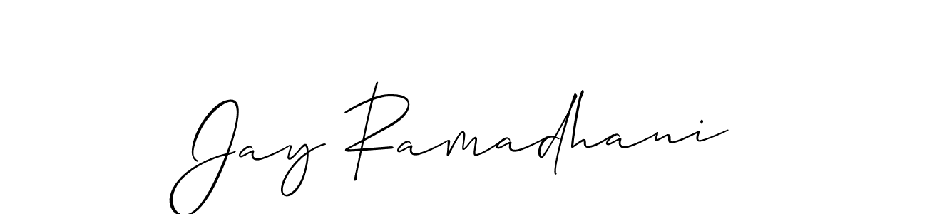 You should practise on your own different ways (Allison_Script) to write your name (Jay Ramadhani) in signature. don't let someone else do it for you. Jay Ramadhani signature style 2 images and pictures png
