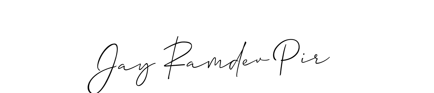 Also You can easily find your signature by using the search form. We will create Jay Ramdev Pir name handwritten signature images for you free of cost using Allison_Script sign style. Jay Ramdev Pir signature style 2 images and pictures png