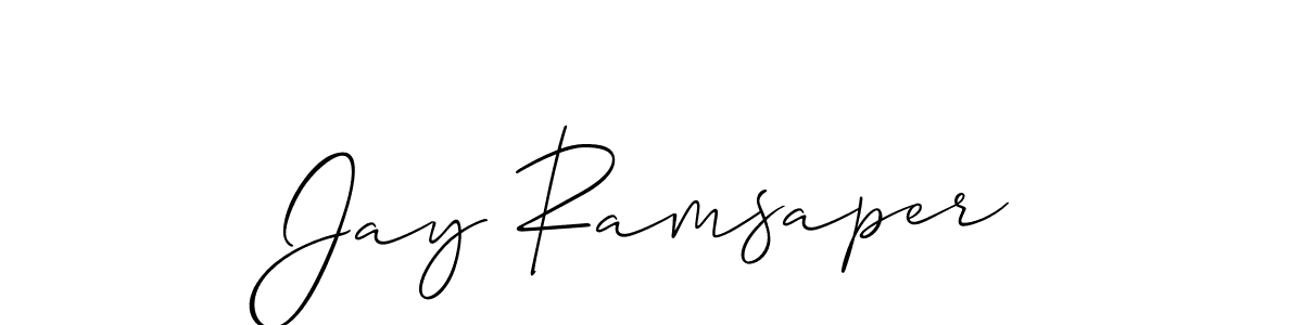 Use a signature maker to create a handwritten signature online. With this signature software, you can design (Allison_Script) your own signature for name Jay Ramsaper. Jay Ramsaper signature style 2 images and pictures png