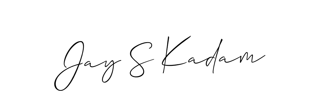 Also You can easily find your signature by using the search form. We will create Jay S Kadam name handwritten signature images for you free of cost using Allison_Script sign style. Jay S Kadam signature style 2 images and pictures png