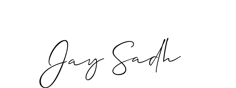 How to Draw Jay Sadh signature style? Allison_Script is a latest design signature styles for name Jay Sadh. Jay Sadh signature style 2 images and pictures png