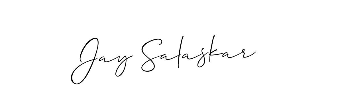 Make a short Jay Salaskar signature style. Manage your documents anywhere anytime using Allison_Script. Create and add eSignatures, submit forms, share and send files easily. Jay Salaskar signature style 2 images and pictures png
