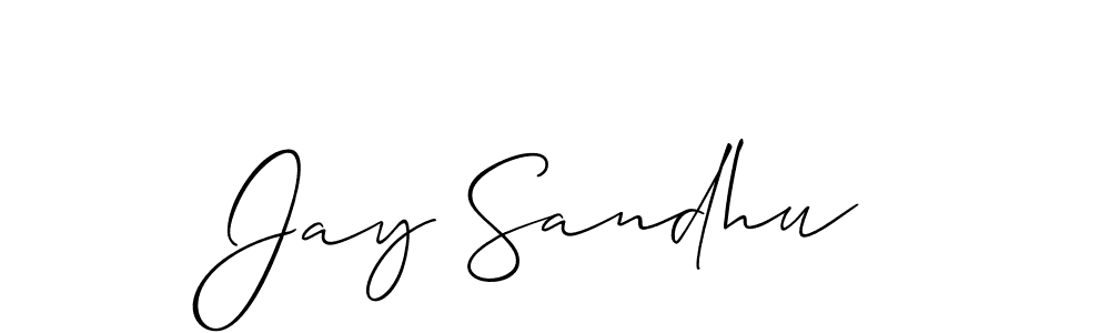 How to make Jay Sandhu name signature. Use Allison_Script style for creating short signs online. This is the latest handwritten sign. Jay Sandhu signature style 2 images and pictures png