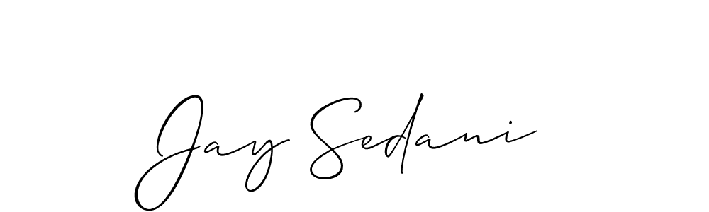 Create a beautiful signature design for name Jay Sedani. With this signature (Allison_Script) fonts, you can make a handwritten signature for free. Jay Sedani signature style 2 images and pictures png