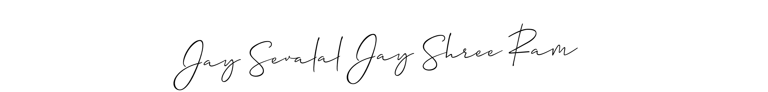 Create a beautiful signature design for name Jay Sevalal Jay Shree Ram. With this signature (Allison_Script) fonts, you can make a handwritten signature for free. Jay Sevalal Jay Shree Ram signature style 2 images and pictures png