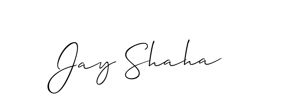 if you are searching for the best signature style for your name Jay Shaha. so please give up your signature search. here we have designed multiple signature styles  using Allison_Script. Jay Shaha signature style 2 images and pictures png