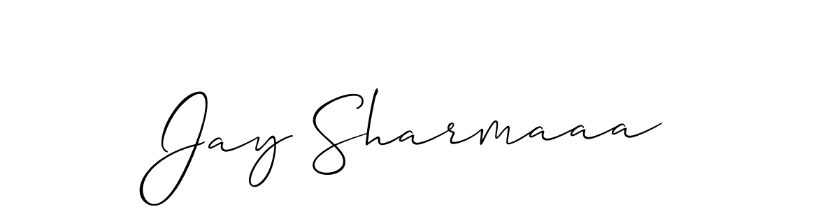 How to make Jay Sharmaaa name signature. Use Allison_Script style for creating short signs online. This is the latest handwritten sign. Jay Sharmaaa signature style 2 images and pictures png