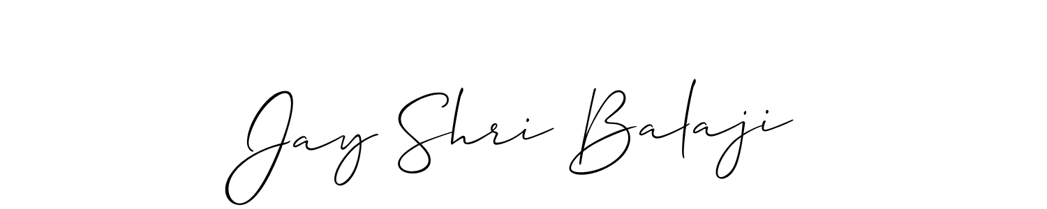 Create a beautiful signature design for name Jay Shri Balaji. With this signature (Allison_Script) fonts, you can make a handwritten signature for free. Jay Shri Balaji signature style 2 images and pictures png