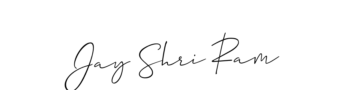 Make a beautiful signature design for name Jay Shri Ram. With this signature (Allison_Script) style, you can create a handwritten signature for free. Jay Shri Ram signature style 2 images and pictures png