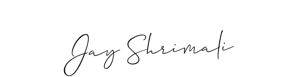 Use a signature maker to create a handwritten signature online. With this signature software, you can design (Allison_Script) your own signature for name Jay Shrimali. Jay Shrimali signature style 2 images and pictures png