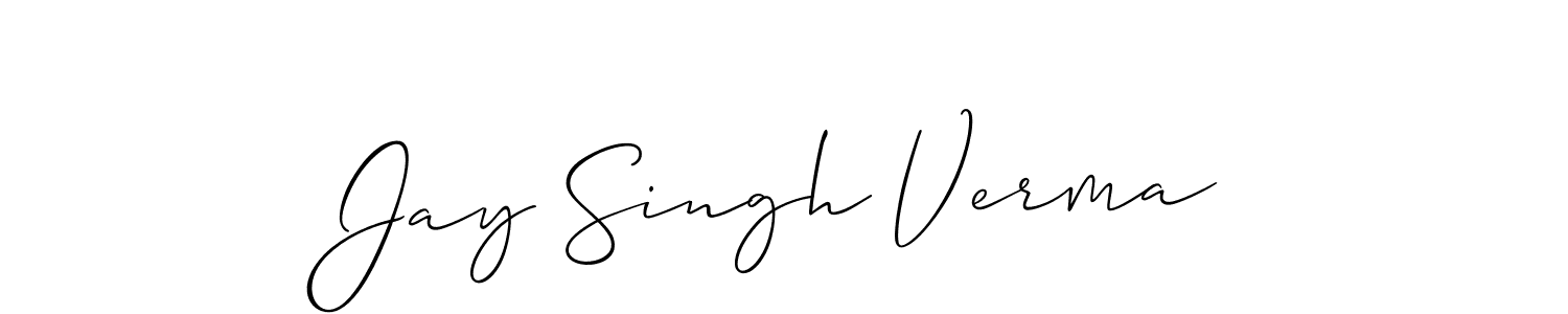 Also You can easily find your signature by using the search form. We will create Jay Singh Verma name handwritten signature images for you free of cost using Allison_Script sign style. Jay Singh Verma signature style 2 images and pictures png