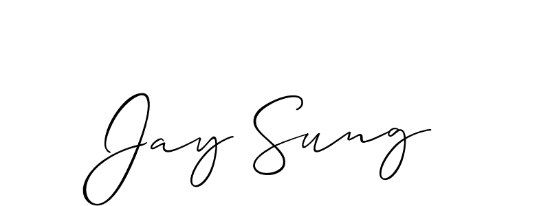 Use a signature maker to create a handwritten signature online. With this signature software, you can design (Allison_Script) your own signature for name Jay Sung. Jay Sung signature style 2 images and pictures png