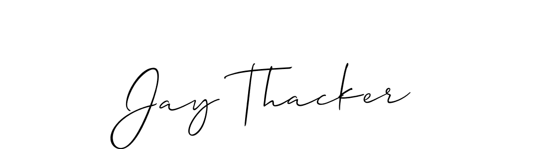 How to make Jay Thacker name signature. Use Allison_Script style for creating short signs online. This is the latest handwritten sign. Jay Thacker signature style 2 images and pictures png