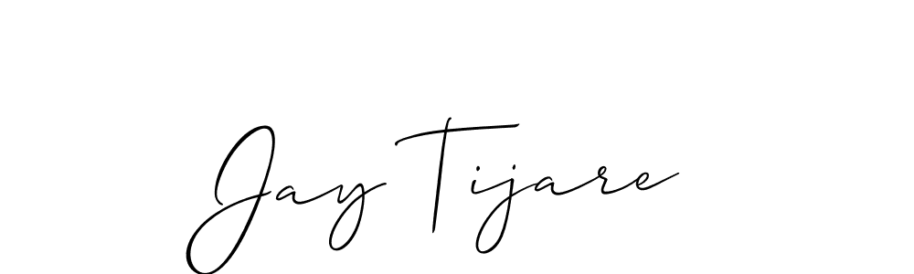 Allison_Script is a professional signature style that is perfect for those who want to add a touch of class to their signature. It is also a great choice for those who want to make their signature more unique. Get Jay Tijare name to fancy signature for free. Jay Tijare signature style 2 images and pictures png