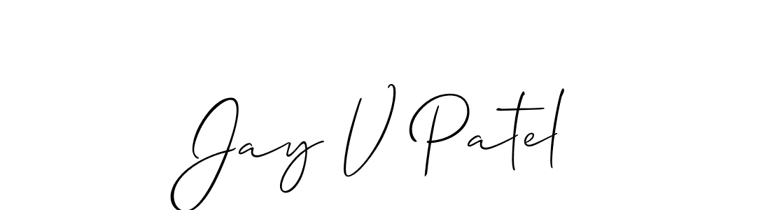 Allison_Script is a professional signature style that is perfect for those who want to add a touch of class to their signature. It is also a great choice for those who want to make their signature more unique. Get Jay V Patel name to fancy signature for free. Jay V Patel signature style 2 images and pictures png