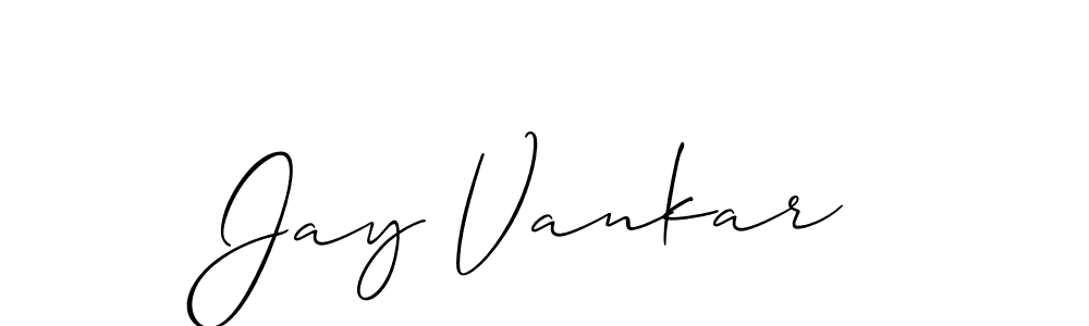 The best way (Allison_Script) to make a short signature is to pick only two or three words in your name. The name Jay Vankar include a total of six letters. For converting this name. Jay Vankar signature style 2 images and pictures png