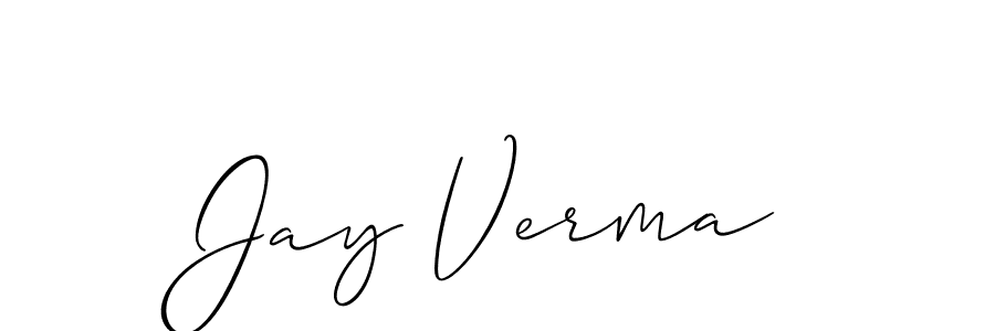 It looks lik you need a new signature style for name Jay Verma. Design unique handwritten (Allison_Script) signature with our free signature maker in just a few clicks. Jay Verma signature style 2 images and pictures png