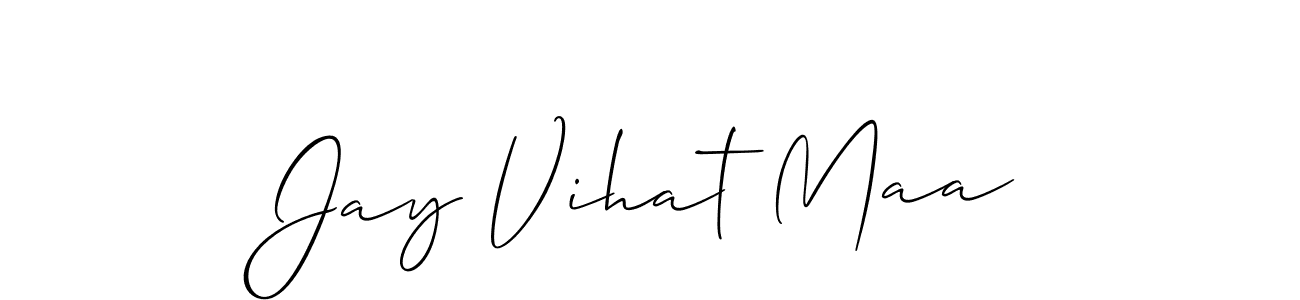 Allison_Script is a professional signature style that is perfect for those who want to add a touch of class to their signature. It is also a great choice for those who want to make their signature more unique. Get Jay Vihat Maa name to fancy signature for free. Jay Vihat Maa signature style 2 images and pictures png