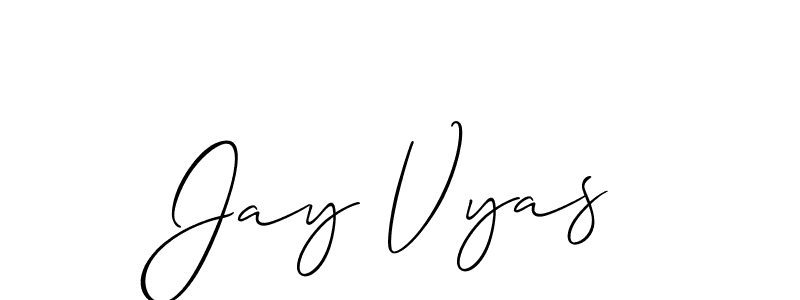 How to make Jay Vyas name signature. Use Allison_Script style for creating short signs online. This is the latest handwritten sign. Jay Vyas signature style 2 images and pictures png