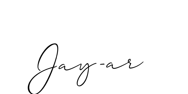 Make a beautiful signature design for name Jay-ar. With this signature (Allison_Script) style, you can create a handwritten signature for free. Jay-ar signature style 2 images and pictures png