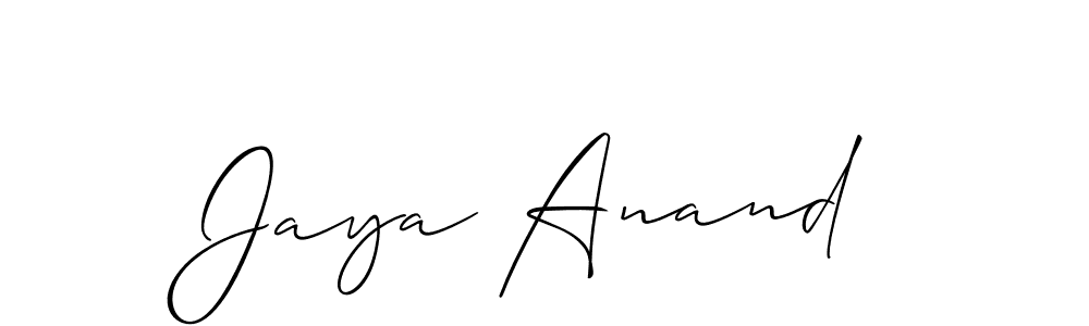 You should practise on your own different ways (Allison_Script) to write your name (Jaya Anand) in signature. don't let someone else do it for you. Jaya Anand signature style 2 images and pictures png