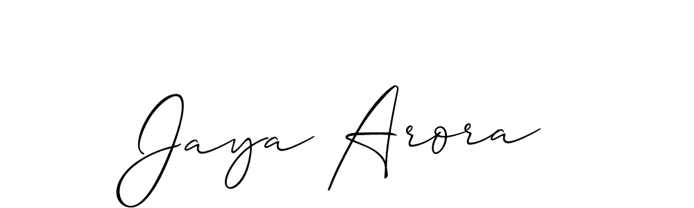 Jaya Arora stylish signature style. Best Handwritten Sign (Allison_Script) for my name. Handwritten Signature Collection Ideas for my name Jaya Arora. Jaya Arora signature style 2 images and pictures png