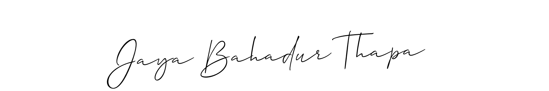 How to make Jaya Bahadur Thapa signature? Allison_Script is a professional autograph style. Create handwritten signature for Jaya Bahadur Thapa name. Jaya Bahadur Thapa signature style 2 images and pictures png