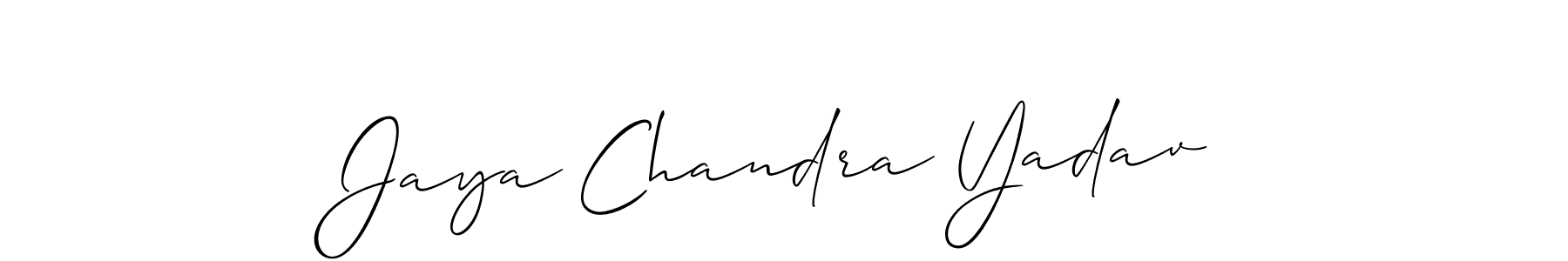 How to make Jaya Chandra Yadav name signature. Use Allison_Script style for creating short signs online. This is the latest handwritten sign. Jaya Chandra Yadav signature style 2 images and pictures png