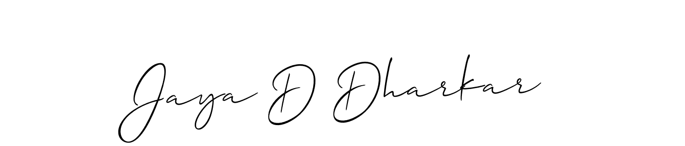 Jaya D Dharkar stylish signature style. Best Handwritten Sign (Allison_Script) for my name. Handwritten Signature Collection Ideas for my name Jaya D Dharkar. Jaya D Dharkar signature style 2 images and pictures png
