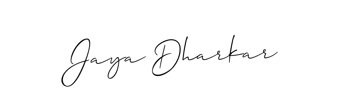 Create a beautiful signature design for name Jaya Dharkar. With this signature (Allison_Script) fonts, you can make a handwritten signature for free. Jaya Dharkar signature style 2 images and pictures png
