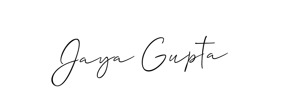 Create a beautiful signature design for name Jaya Gupta. With this signature (Allison_Script) fonts, you can make a handwritten signature for free. Jaya Gupta signature style 2 images and pictures png