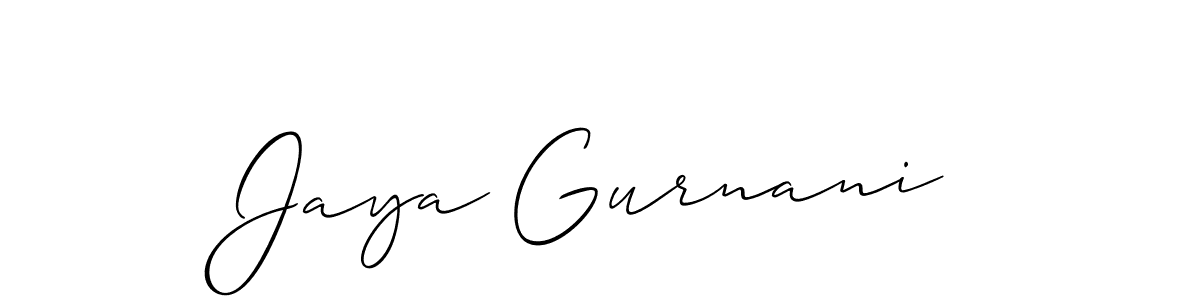 Design your own signature with our free online signature maker. With this signature software, you can create a handwritten (Allison_Script) signature for name Jaya Gurnani. Jaya Gurnani signature style 2 images and pictures png