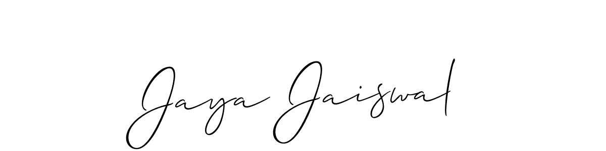 Also we have Jaya Jaiswal name is the best signature style. Create professional handwritten signature collection using Allison_Script autograph style. Jaya Jaiswal signature style 2 images and pictures png