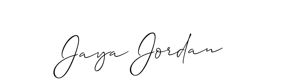 Design your own signature with our free online signature maker. With this signature software, you can create a handwritten (Allison_Script) signature for name Jaya Jordan. Jaya Jordan signature style 2 images and pictures png