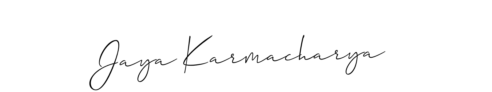 You should practise on your own different ways (Allison_Script) to write your name (Jaya Karmacharya) in signature. don't let someone else do it for you. Jaya Karmacharya signature style 2 images and pictures png