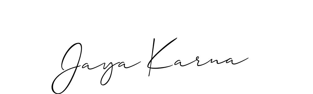 How to make Jaya Karna signature? Allison_Script is a professional autograph style. Create handwritten signature for Jaya Karna name. Jaya Karna signature style 2 images and pictures png