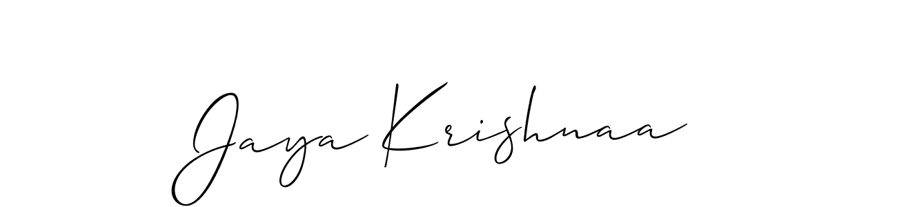 Create a beautiful signature design for name Jaya Krishnaa. With this signature (Allison_Script) fonts, you can make a handwritten signature for free. Jaya Krishnaa signature style 2 images and pictures png