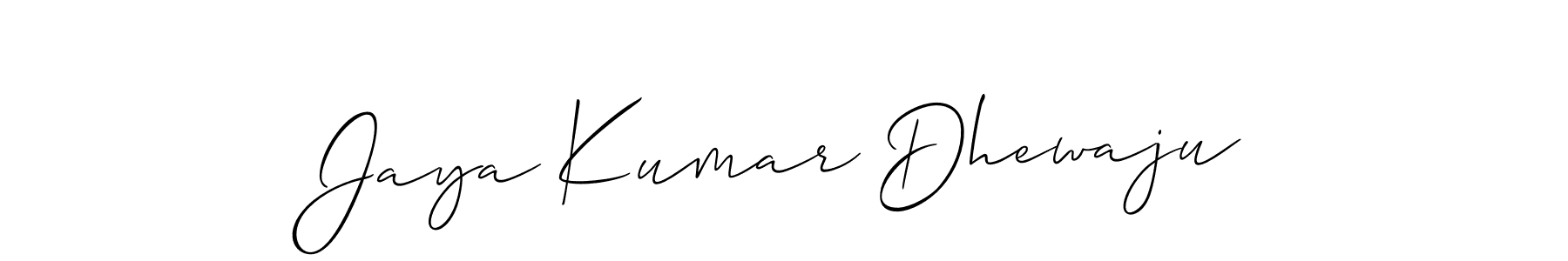 How to make Jaya Kumar Dhewaju signature? Allison_Script is a professional autograph style. Create handwritten signature for Jaya Kumar Dhewaju name. Jaya Kumar Dhewaju signature style 2 images and pictures png