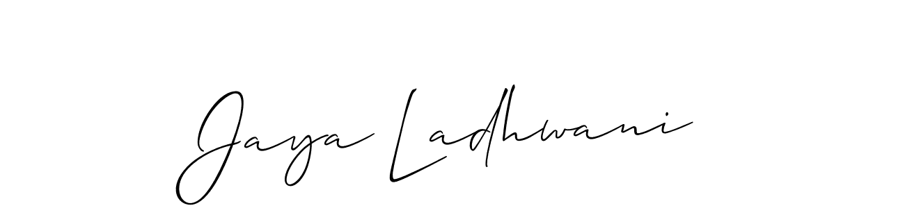 You should practise on your own different ways (Allison_Script) to write your name (Jaya Ladhwani) in signature. don't let someone else do it for you. Jaya Ladhwani signature style 2 images and pictures png